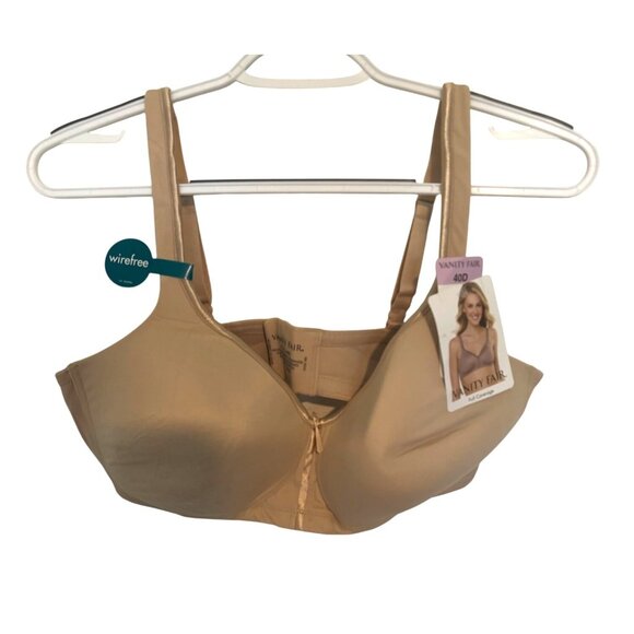 Vanity Fair NWT Womens Wirefree Lightly Padded Full Coverage Bra 40D Beige - Picture 1 of 7